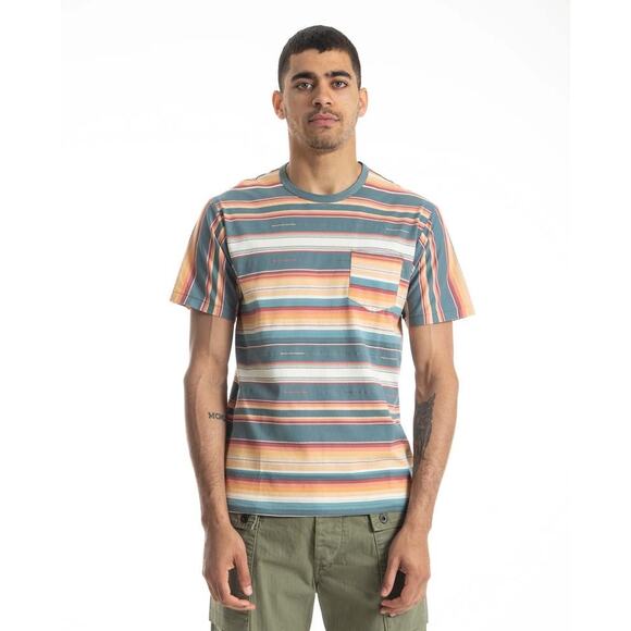Ralph Lauren Double RRL Mens Southwest Striped Turquoise Aztec Pocket Tee Medium - Picture 1 of 7